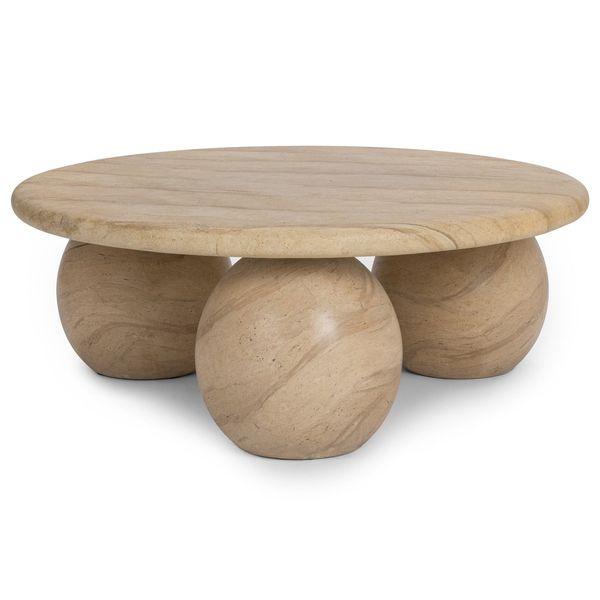 Elaria Outdoor Round Table basse, Beige