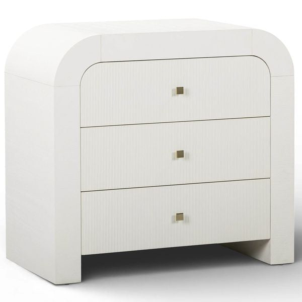 Hump 3 Drawer Bedside Coffre, Blanc