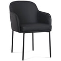 Sydney Vegan Cuir Arm Chaise, Noir, Lot de 2