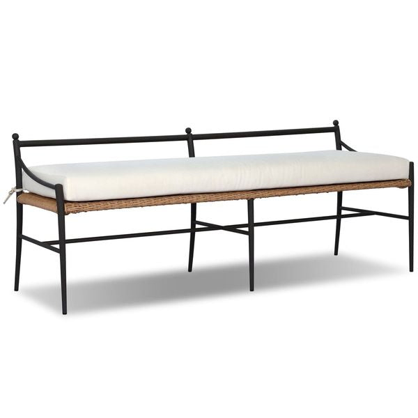 Mae Outdoor Dining Bench, Liller Flax