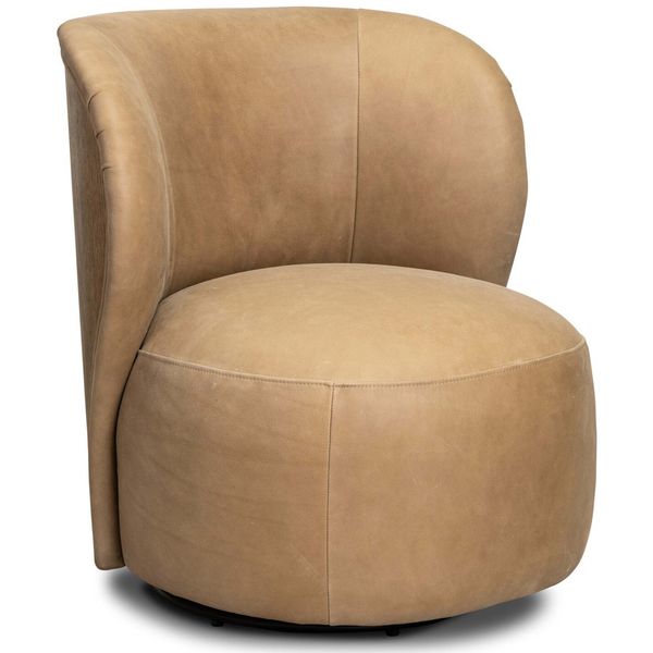 Trisha Cuir Swivel Chaise, Palermo Drift