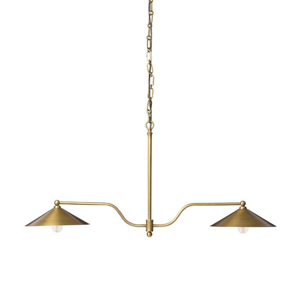Brecken Linear Chandelier, Aged Antique Brass