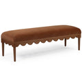 Oodle Vegan Mohair Bench, Bronze/Noyer